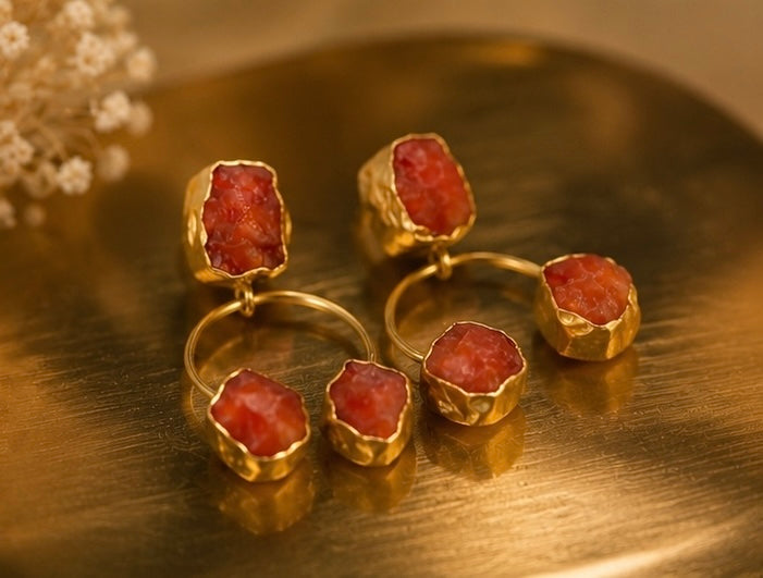 Natural stone earings