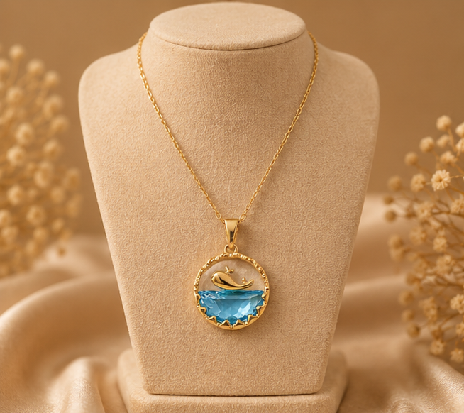 Baby whale necklace