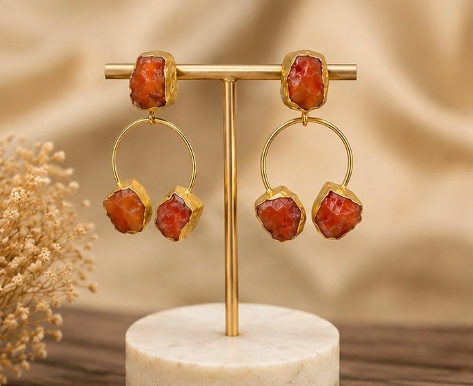 Natural stone earings