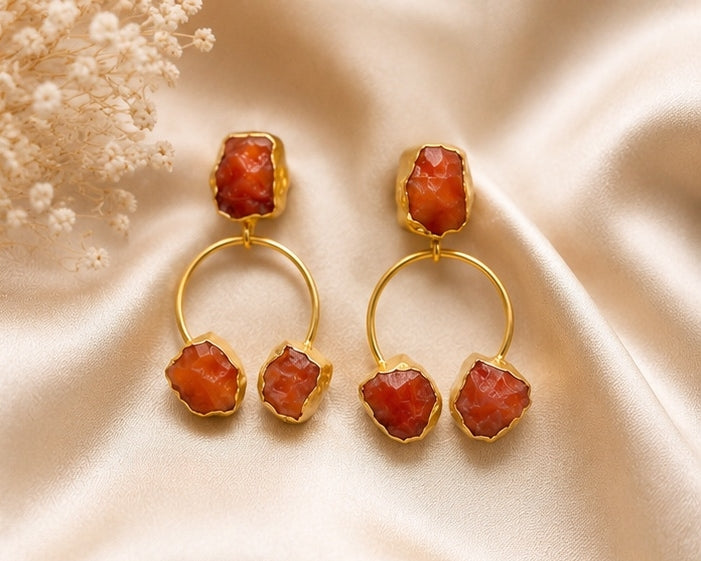 Natural stone earings