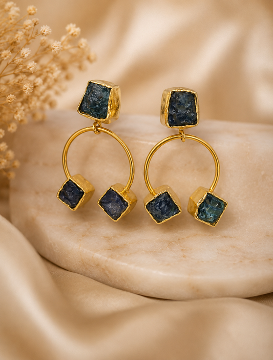 Natural stone earings