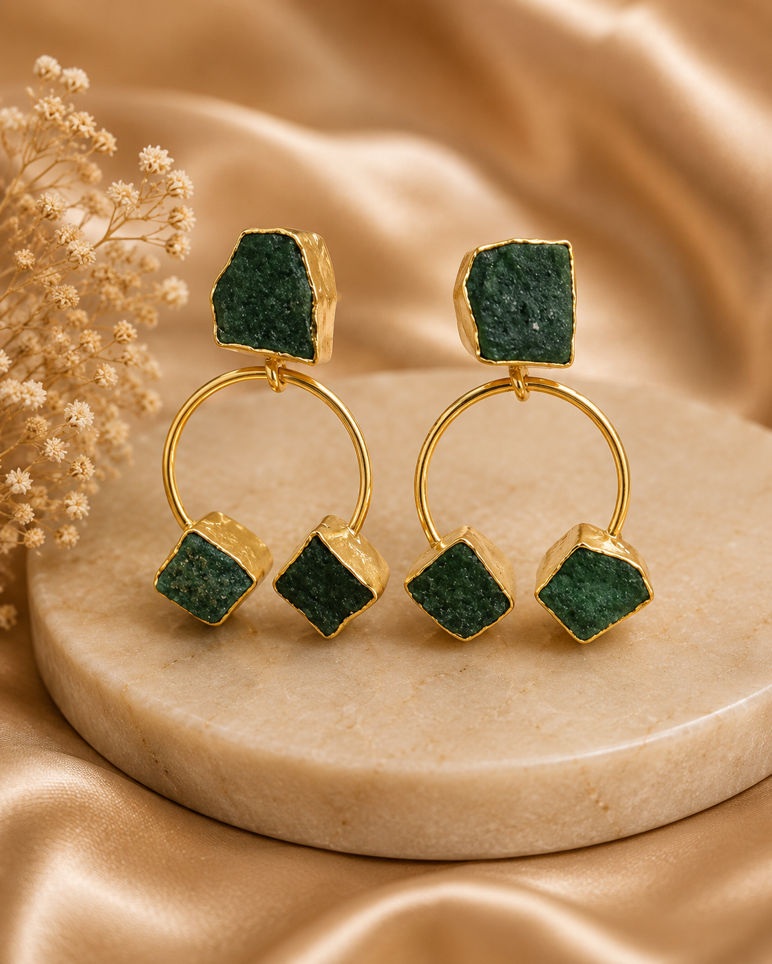 Natural stone earings