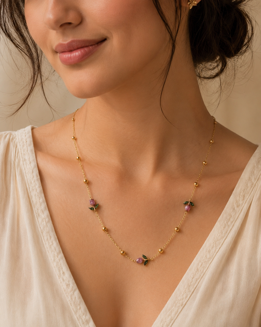 Tulip necklace pink