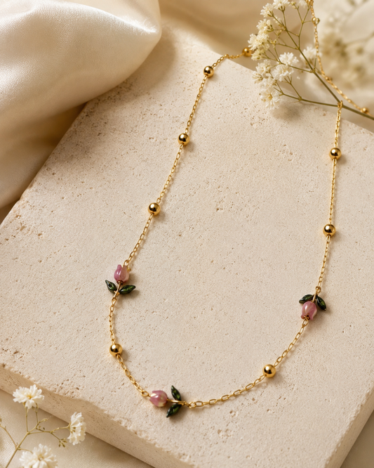 Tulip necklace pink