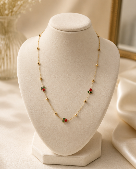 Tulip necklace red