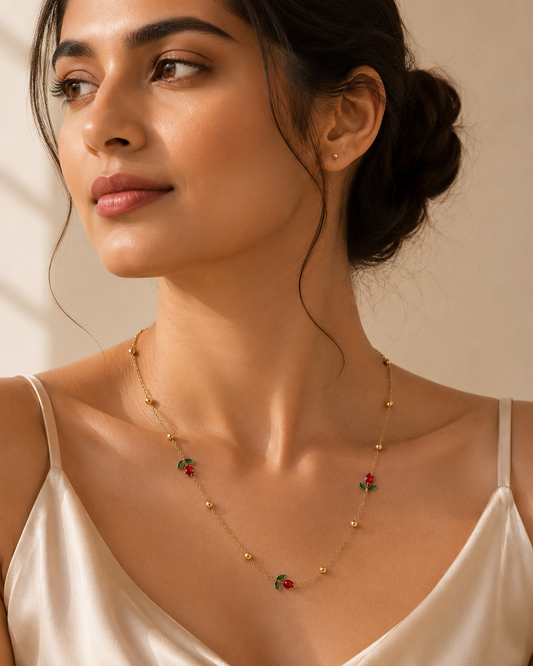 Tulip necklace red