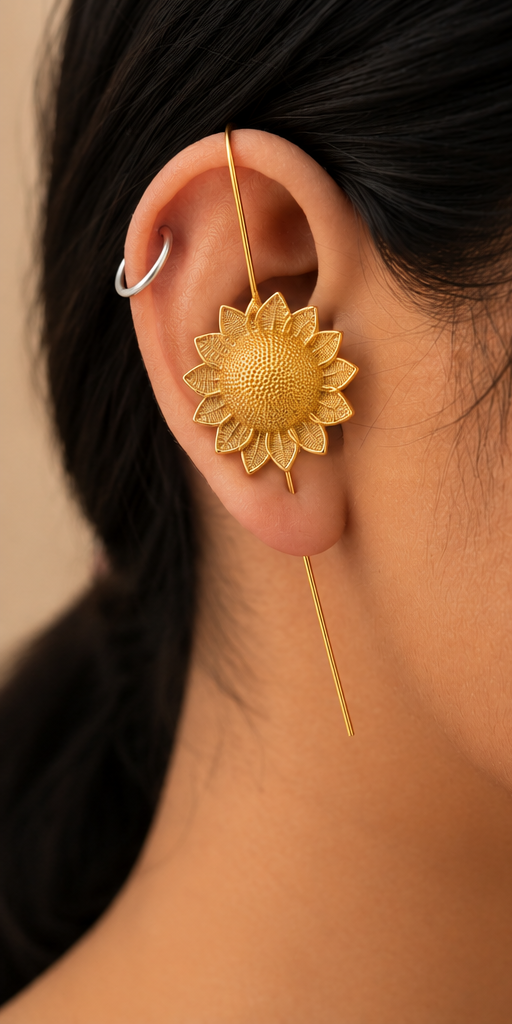 SUNFLOWER EAR CUFFS