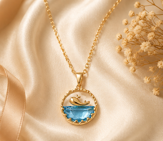 Baby whale necklace