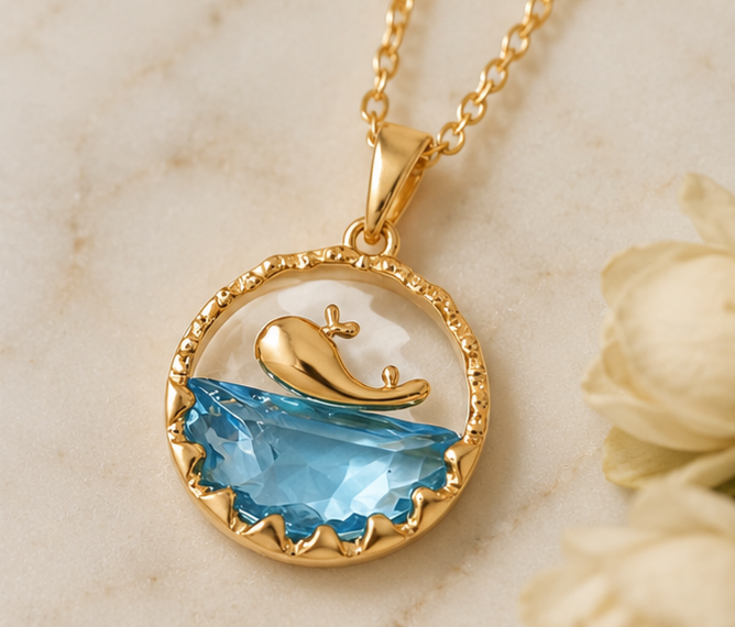 Baby whale necklace