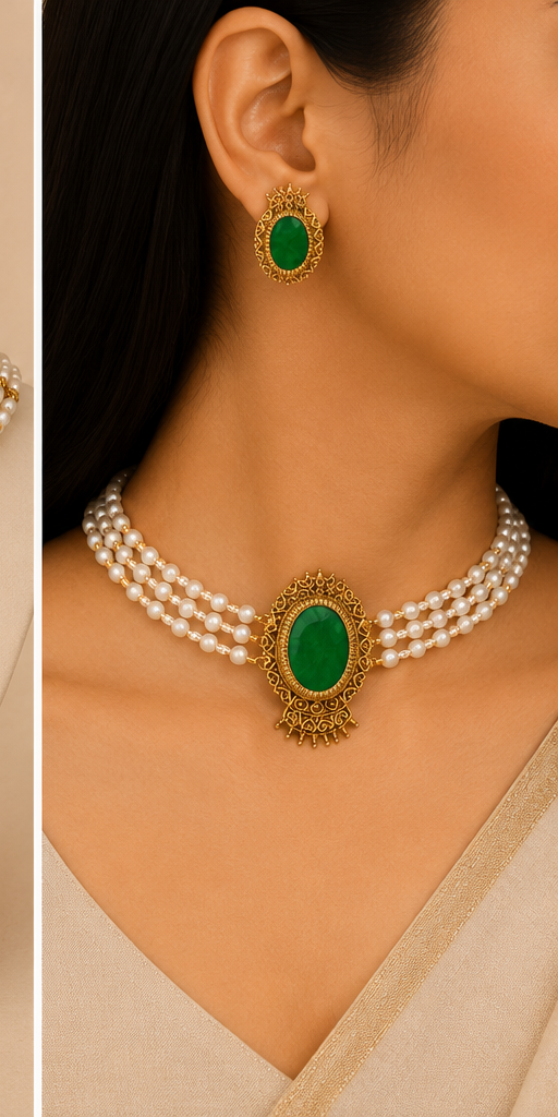 GREEN STONE NECKLACE